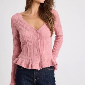 NWT Pink Ribbed Women's Sweater